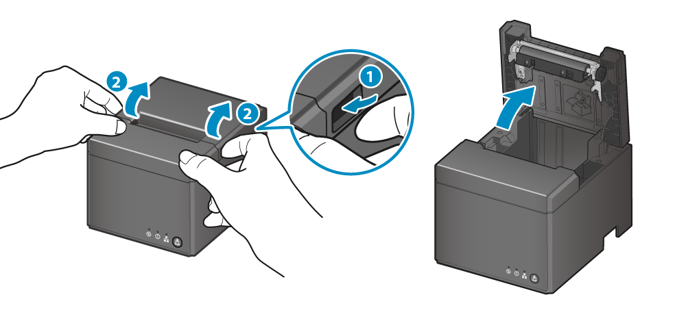 鉤住上蓋兩側凹槽，向上掀開上蓋。