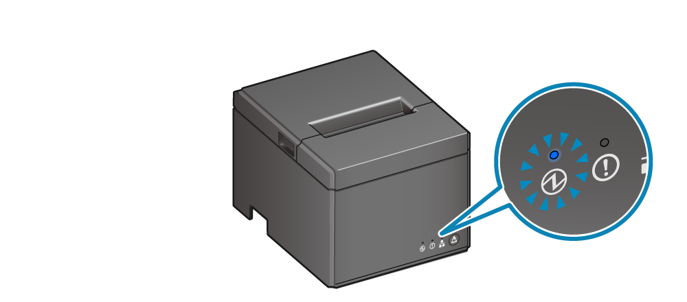 電源開啟時，電源 LED 燈亮藍色。