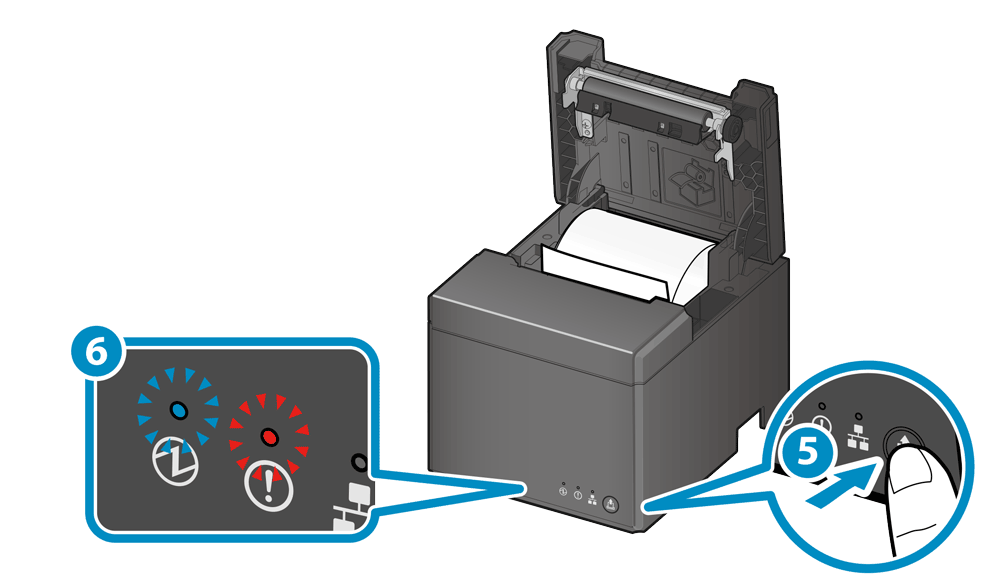 藍色電源 LED 燈與紅色錯誤 LED 燈同時閃爍 (0.25 秒間隔)。