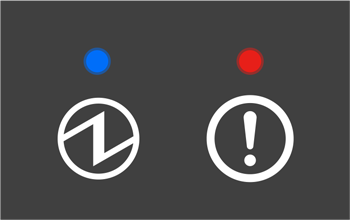 電源 LED 燈恆亮，錯誤 LED 燈恆亮。