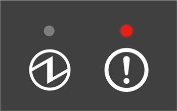 電源 LED 燈熄滅，錯誤 LED 燈閃爍 7 次。