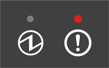 電源 LED 燈熄滅，錯誤 LED 燈恆亮。