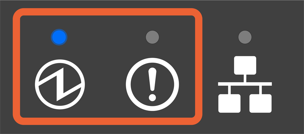 電源 LED 燈閃爍 (間隔 1/2 秒)，錯誤 LED 燈熄滅。