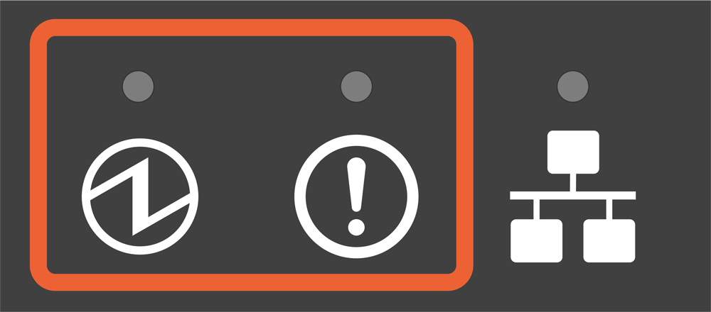 電源 LED 燈 和 錯誤 LED 燈都熄滅。