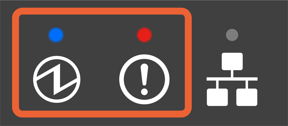 電源 LED 燈 和 錯誤 LED 燈一起閃爍，持續 5 秒後 LED 燈號返回狀態顯示。